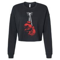 Hanging Boxing Gloves Boxer Boxing Gift Cropped Pullover Crew