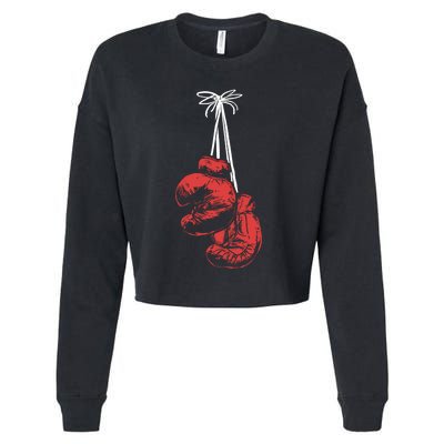 Hanging Boxing Gloves Boxer Boxing Gift Cropped Pullover Crew