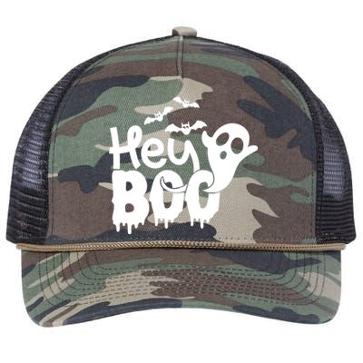 Hey Boo Gift Retro Rope Trucker Hat Cap