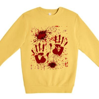 Help Bloody Halloween Costume Blood Matching Premium Crewneck Sweatshirt