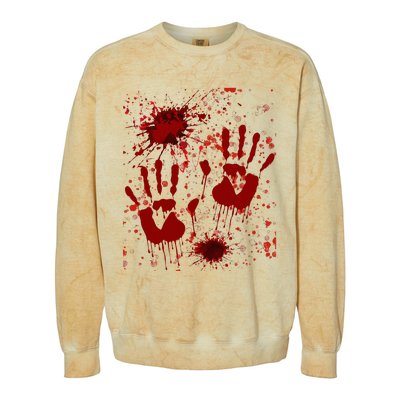 Help Bloody Halloween Costume Blood Matching Colorblast Crewneck Sweatshirt