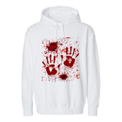 Help Bloody Halloween Costume Blood Matching Garment-Dyed Fleece Hoodie