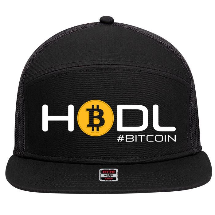 Hodl Bitcoin 7 Panel Mesh Trucker Snapback Hat