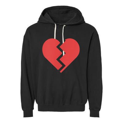 Heartbreak Broken Heart Graphic Print Chic Stylish Fashion Garment-Dyed Fleece Hoodie