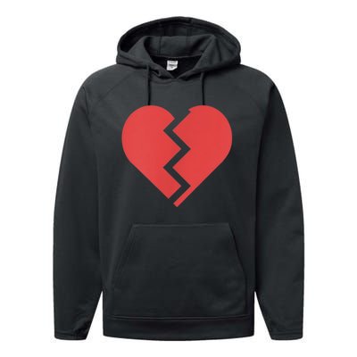 Heartbreak Broken Heart Graphic Print Chic Stylish Fashion Performance Fleece Hoodie