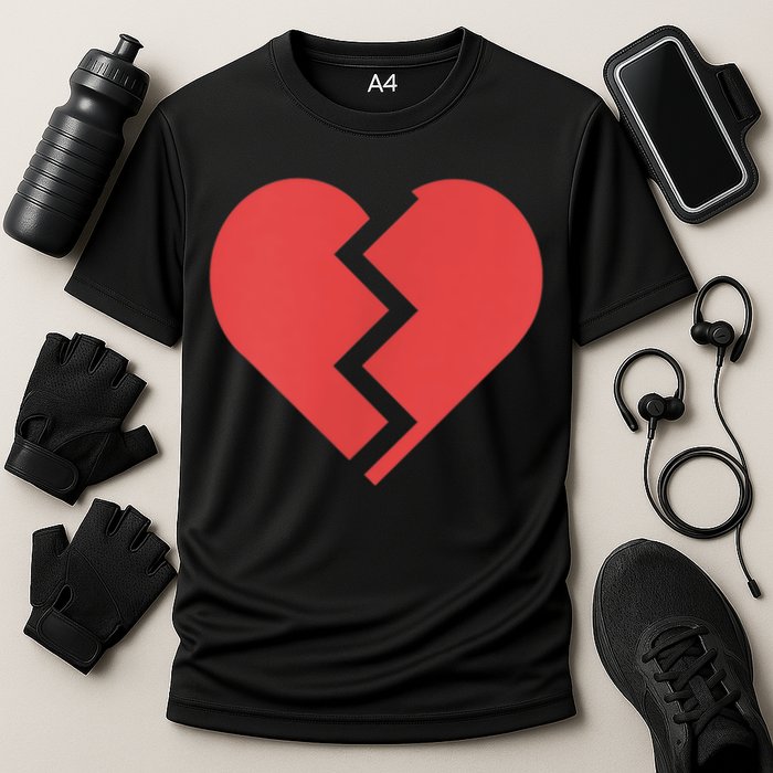 Heartbreak Broken Heart Graphic Print Chic Stylish Fashion Cooling Performance Crew T-Shirt