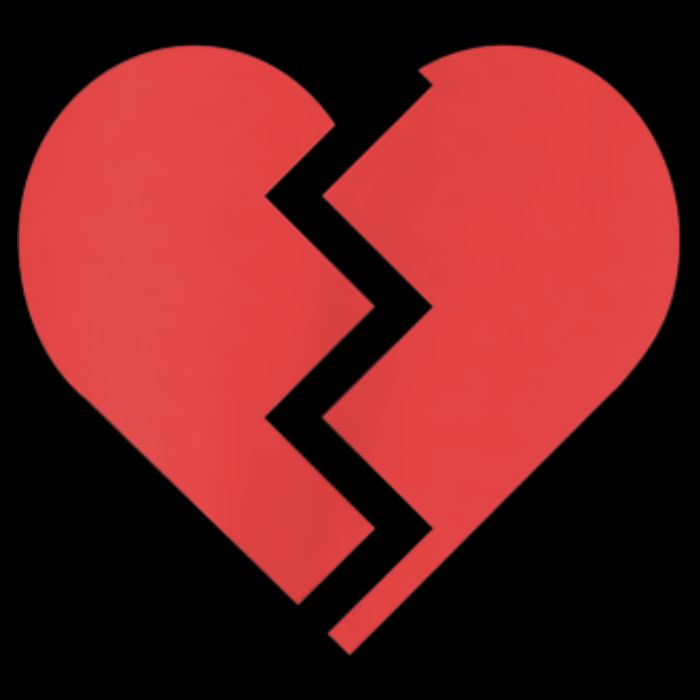 Heartbreak Broken Heart Graphic Print Chic Stylish Fashion Button