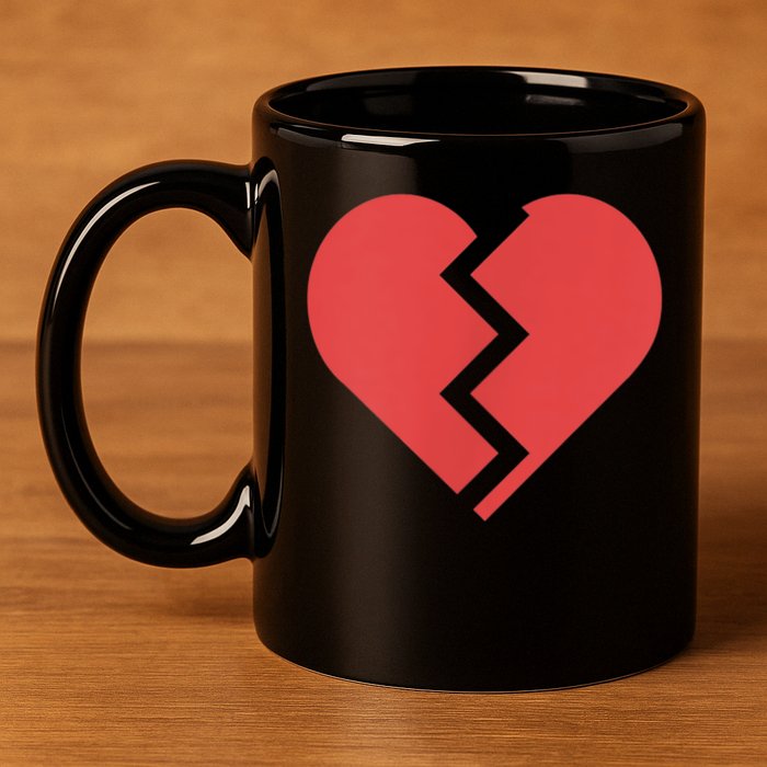 Heartbreak Broken Heart Graphic Print Chic Stylish Fashion 11oz C Handle Ceramic Mug