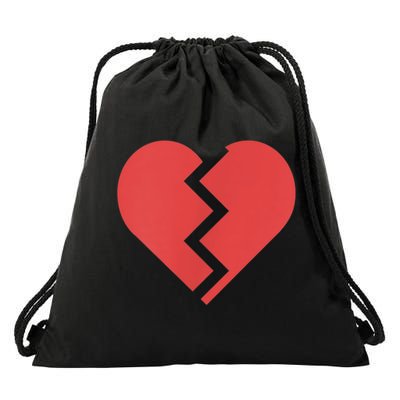 Heartbreak Broken Heart Graphic Print Chic Stylish Fashion Drawstring Bag