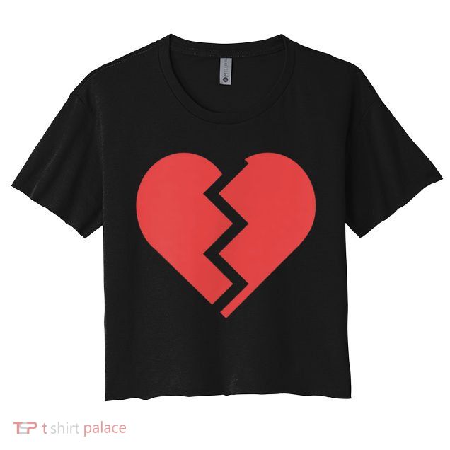 Heartbreak Broken Heart Graphic Print Chic Stylish Fashion Crop Top
