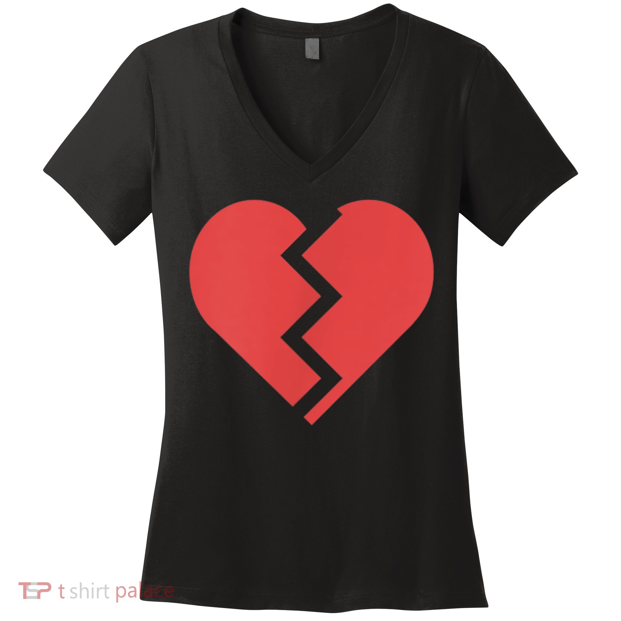 Heartbreak Broken Heart Graphic Print Chic Stylish Fashion Women's V-Neck T-Shirt
