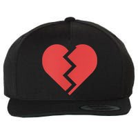Heartbreak Broken Heart Graphic Print Chic Stylish Fashion Wool Snapback Cap