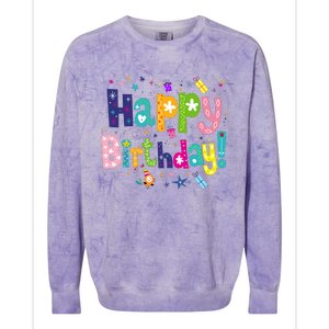 Happy Birthday Colorblast Crewneck Sweatshirt