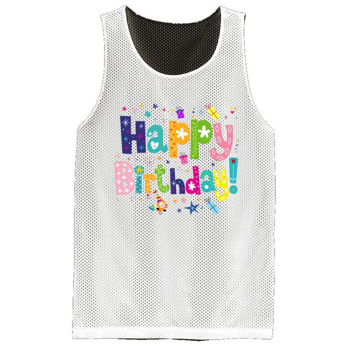 Happy Birthday Mesh Reversible Basketball Jersey Tank