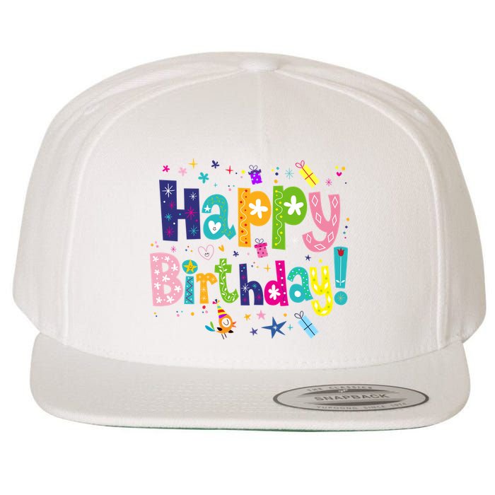 Happy Birthday Wool Snapback Cap