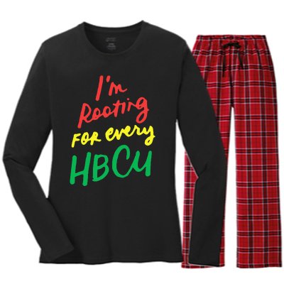 HBCU Black History Month Im Rooting For Every HBCU Women's Long Sleeve Flannel Pajama Set 