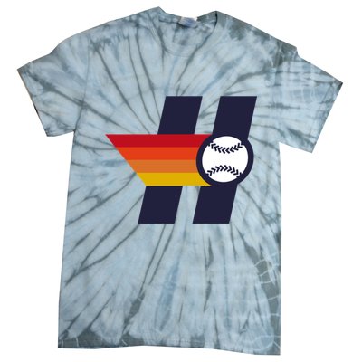 Houston Baseball H Retro Vintage Tie-Dye T-Shirt