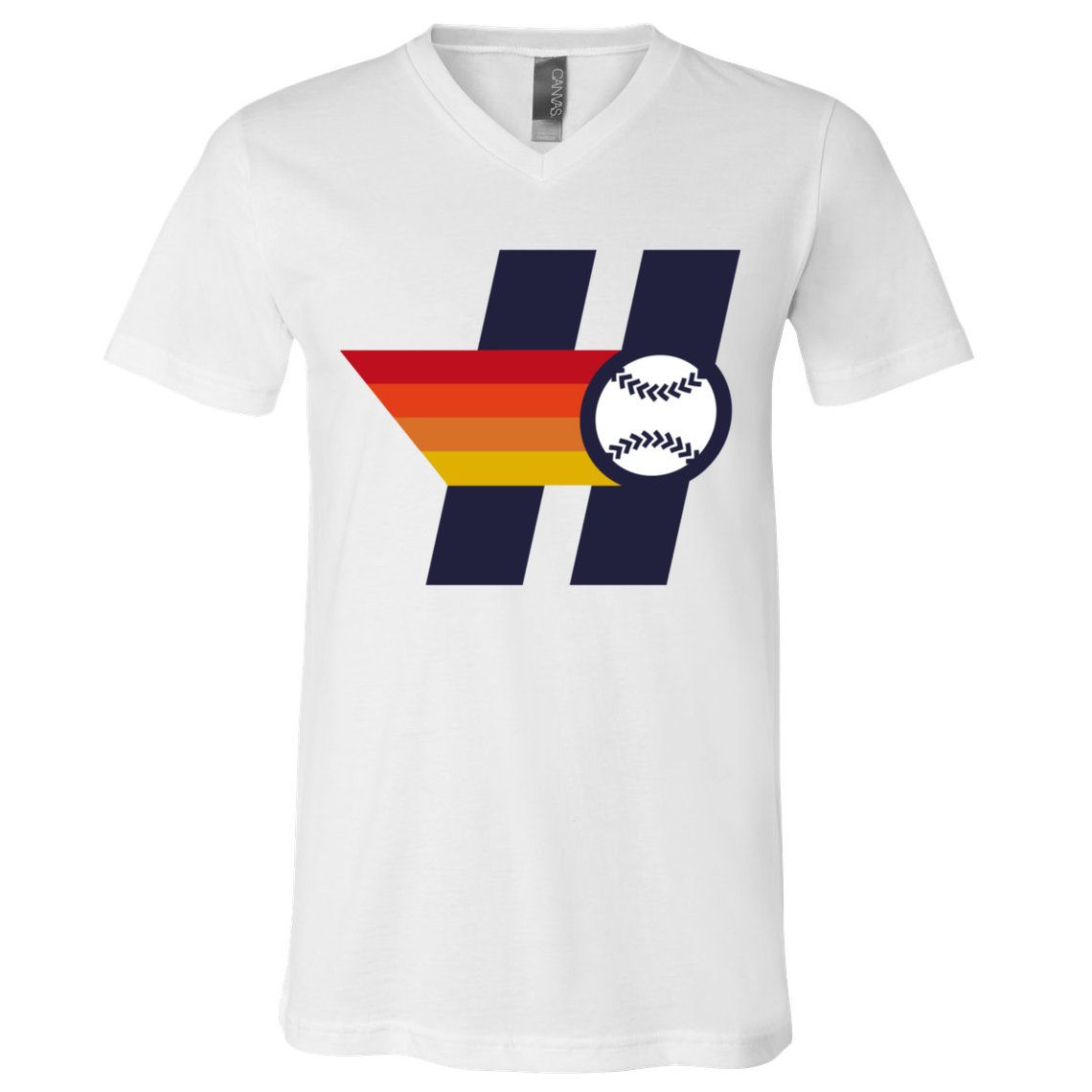 Houston Baseball H Retro Vintage V-Neck T-Shirt