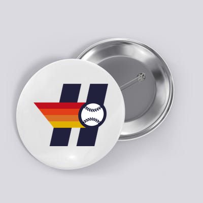 Houston Baseball H Retro Vintage Button