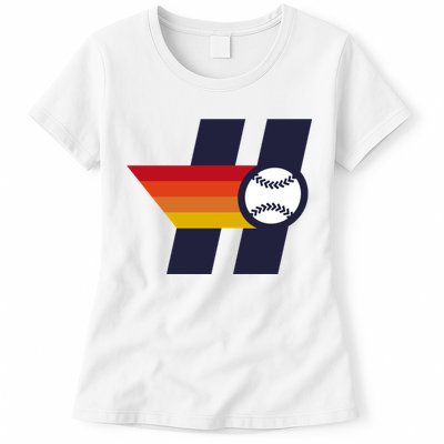 Houston Baseball H Retro Vintage Womens T-Shirt