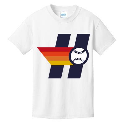 Houston Baseball H Retro Vintage Kids T-Shirt