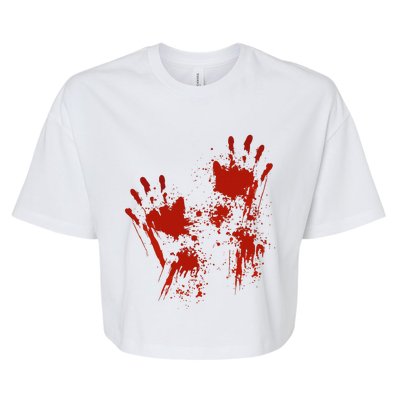 Halloween Blood Hands Costume Zombie Outfit Bella+Canvas Jersey Crop Tee