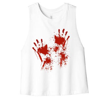 Halloween Blood Hands Costume Zombie Outfit Women's Racerback Cropped Tank