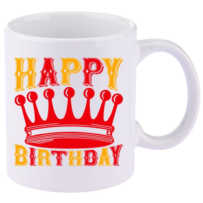Happy Birthday 11oz C Handle Ceramic Mug
