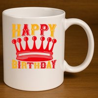 Happy Birthday 11oz C Handle Ceramic Mug