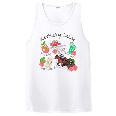 Horses Big Hats Mint Juleps Funny Derby Horse Racing Lover PosiCharge Competitor Tank