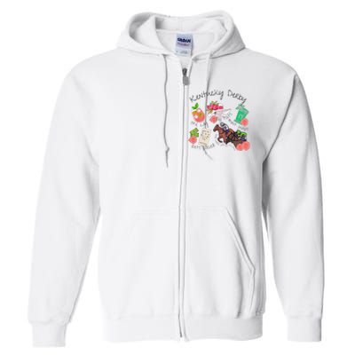 Horses Big Hats Mint Juleps Funny Derby Horse Racing Lover Full Zip Hoodie