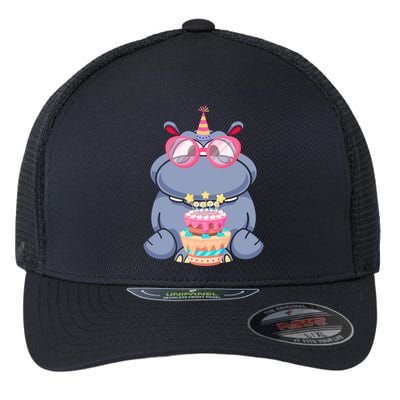 Hippopotamus Birthday Hippo Gift Flexfit Unipanel Trucker Cap