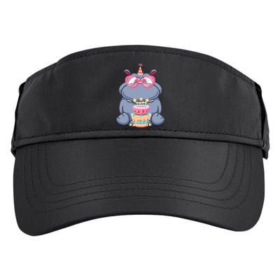 Hippopotamus Birthday Hippo Gift Adult Drive Performance Visor