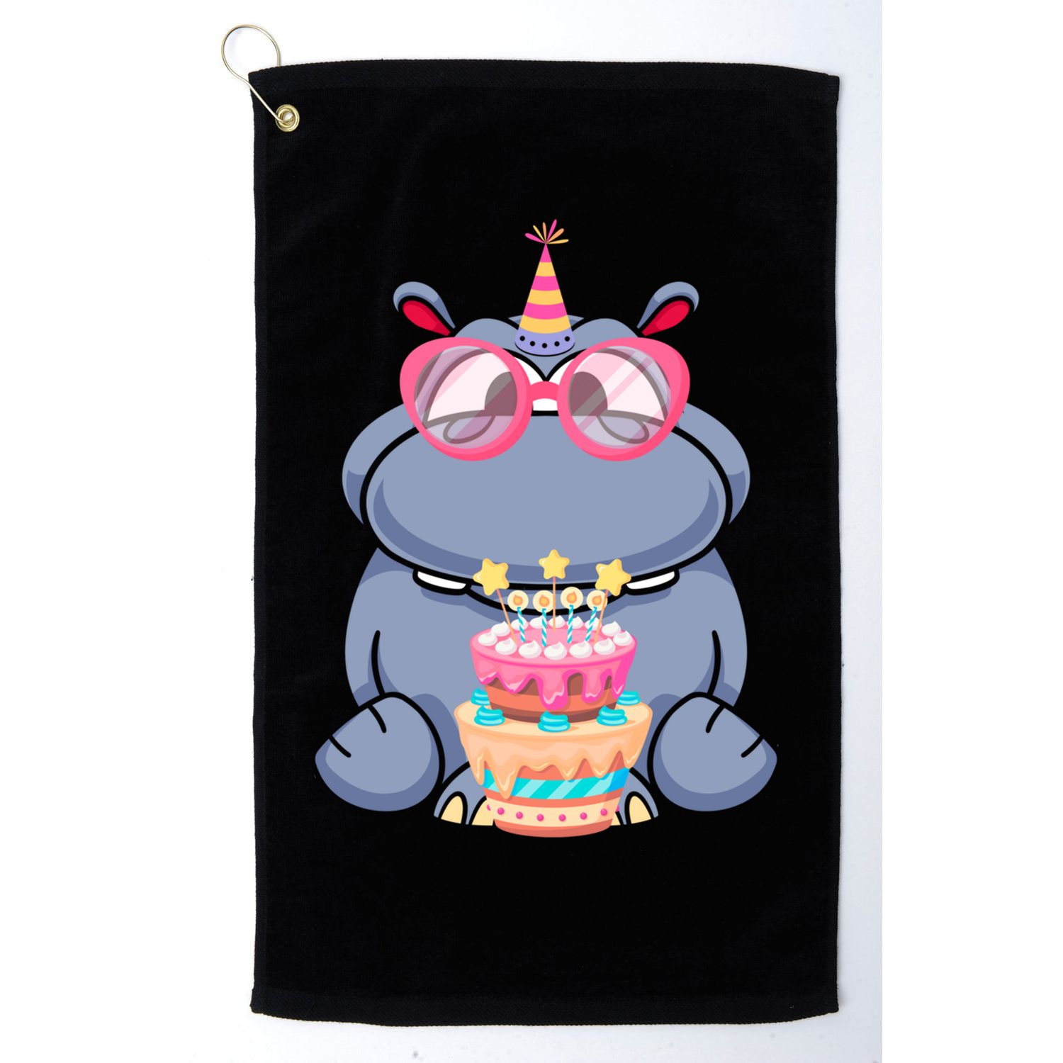 Hippopotamus Birthday Hippo Gift Golf Towel