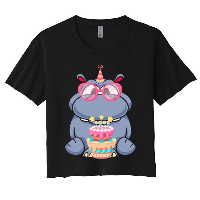 Hippopotamus Birthday Hippo Gift Crop Top