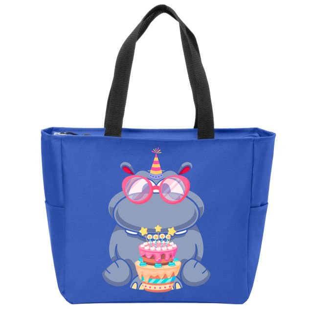 Hippopotamus Birthday Hippo Gift Zip Tote Bag