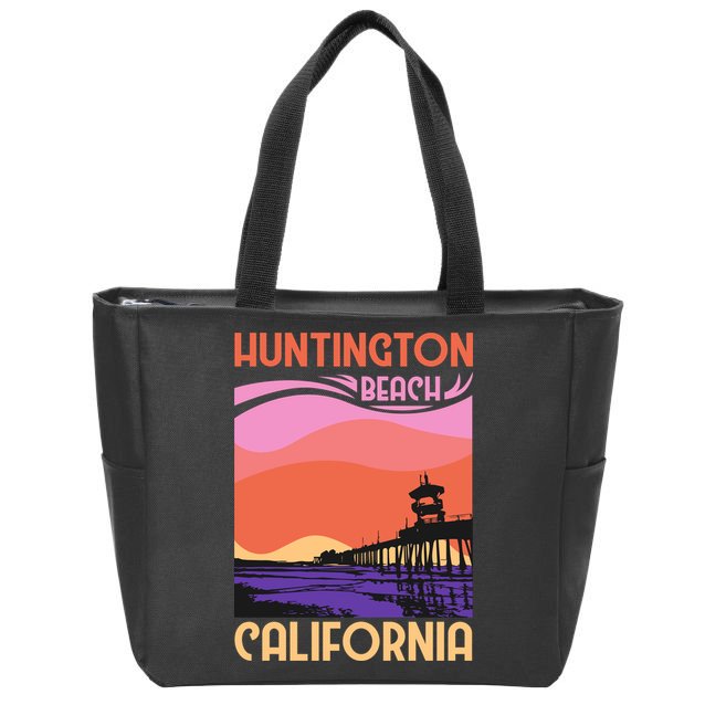 Huntington Beach Zip Tote Bag