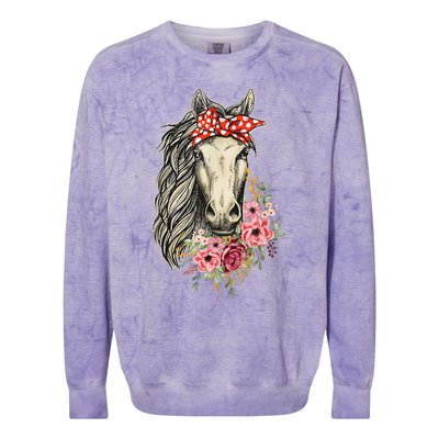 Horse Bandana Horses Animal Horseman Horseback Equestrian Colorblast Crewneck Sweatshirt