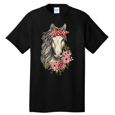 Horse Bandana Horses Animal Horseman Horseback Equestrian Tall T-Shirt