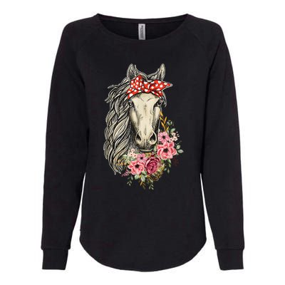 Horse Bandana Horses Animal Horseman Horseback Equestrian Womens California Wash Sweatshirt