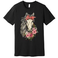 Horse Bandana Horses Animal Horseman Horseback Equestrian Premium T-Shirt