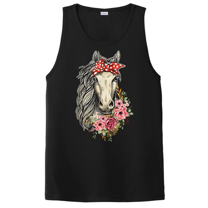 Horse Bandana Horses Animal Horseman Horseback Equestrian PosiCharge Competitor Tank