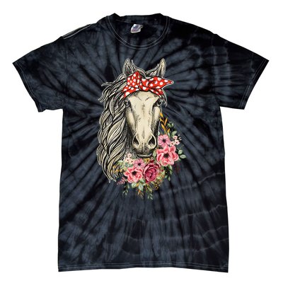 Horse Bandana Horses Animal Horseman Horseback Equestrian Tie-Dye T-Shirt