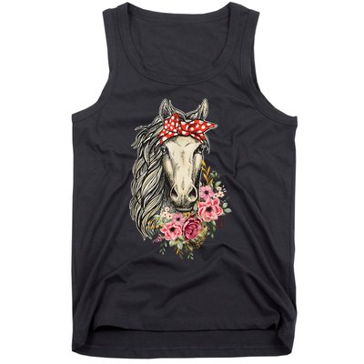 Horse Bandana Horses Animal Horseman Horseback Equestrian Tank Top