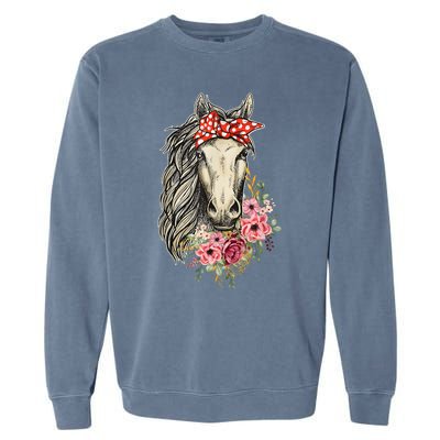 Horse Bandana Horses Animal Horseman Horseback Equestrian Garment-Dyed Sweatshirt