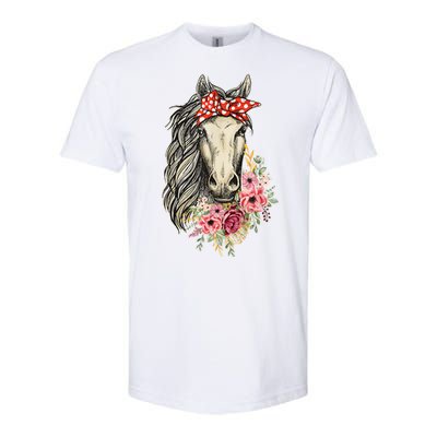 Horse Bandana Horses Animal Horseman Horseback Equestrian Softstyle CVC T-Shirt