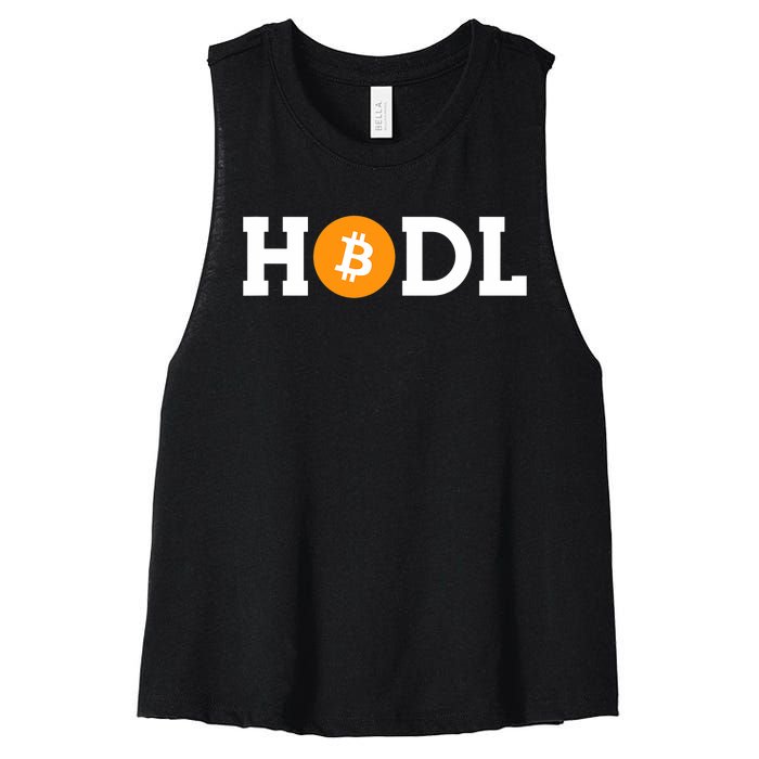 Hodl Bitcoin Hodl Hold Btc Coin Crypto Trader Freedom Gift Women's Racerback Cropped Tank