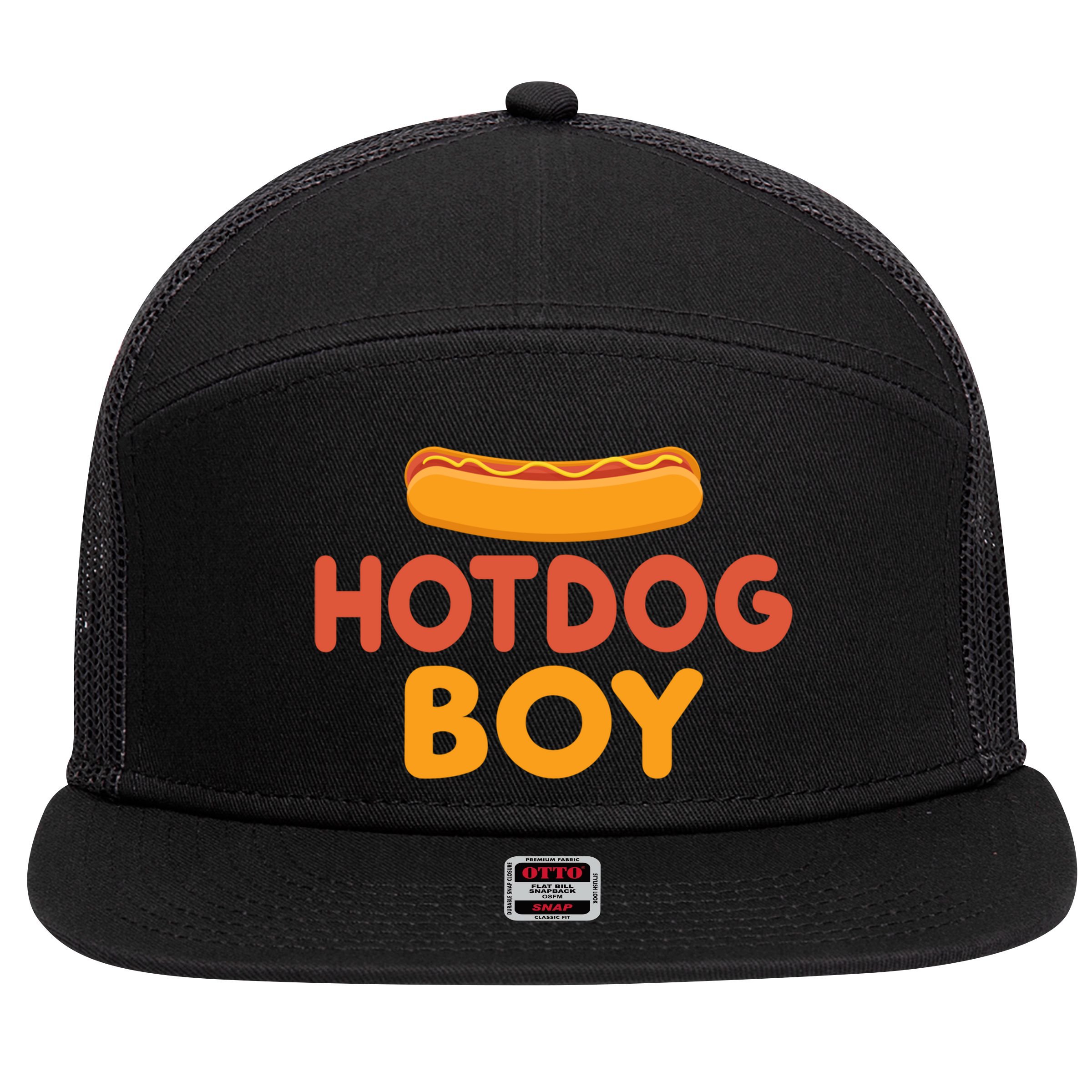 Hotdog Boy Hotdog Lover Gift 7 Panel Mesh Trucker Snapback Hat