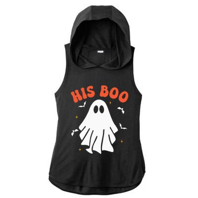 Her Boo & His Boo Funny Matching Halloween Pajama Couples Ladies PosiCharge Tri-Blend Wicking Draft Hoodie Tank