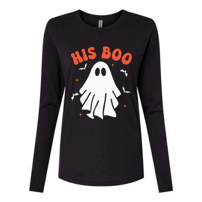 Her Boo & His Boo Funny Matching Halloween Pajama Couples Womens Cotton Relaxed Long Sleeve T-Shirt